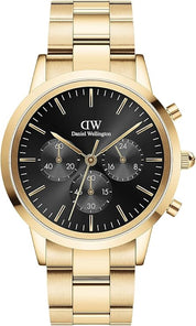 Daniel Wellington orologio iconic Mawes cronografo 42mm inox 316L oro DW00100641