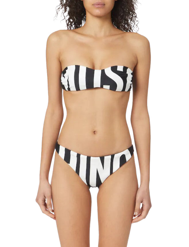 Moschino Swim Bikini Two-Tone Bandeau Black