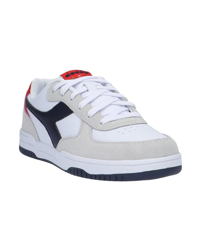 Diadora Sneakers Raptor Low Similpelle Bianco/Blu Classico/Rosso 2