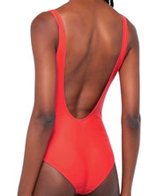 Moschino Swim Costume Intero Scritta Moschino Maxi Rosso