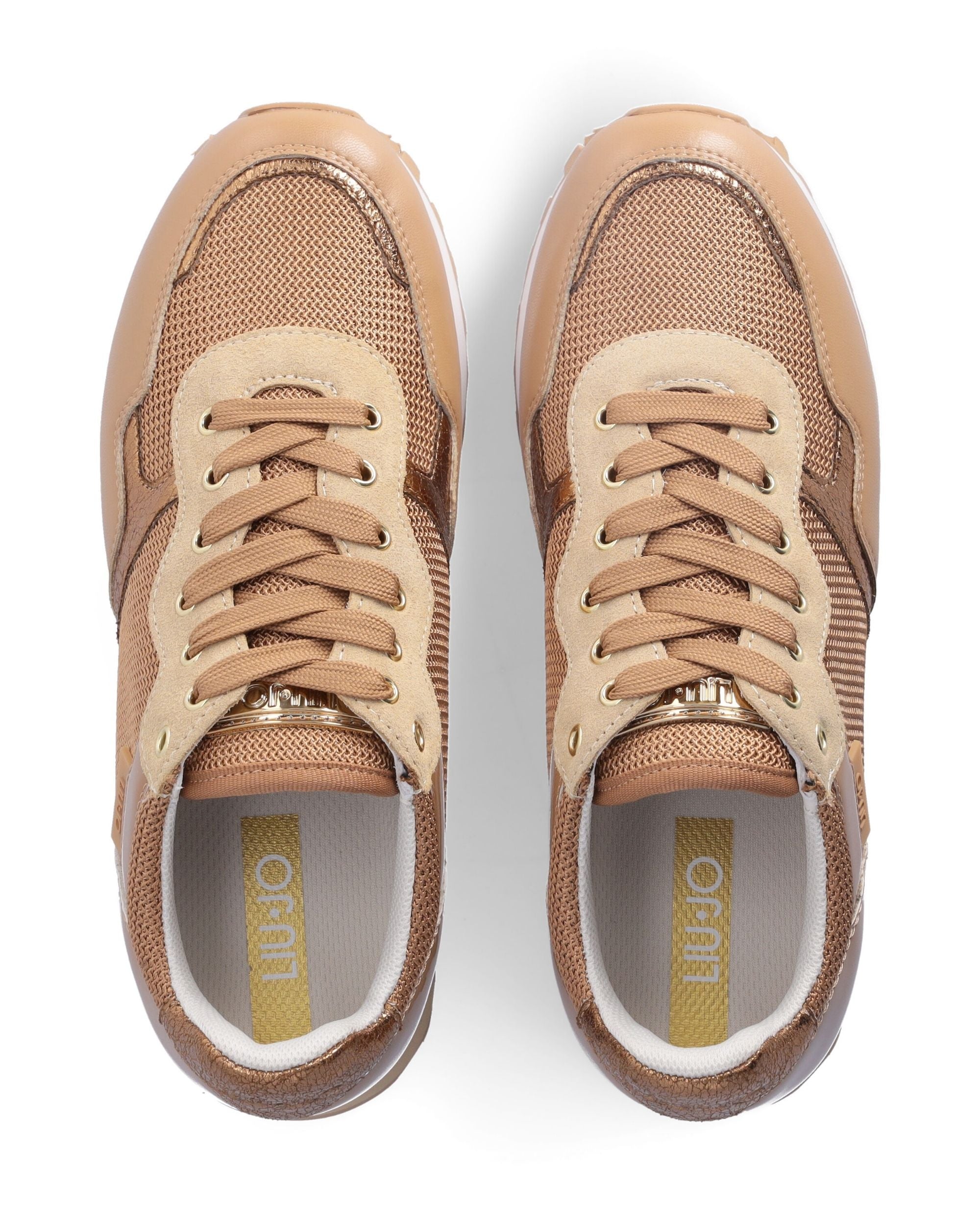 Liu Jo Wonder Beige Leather Sneakers