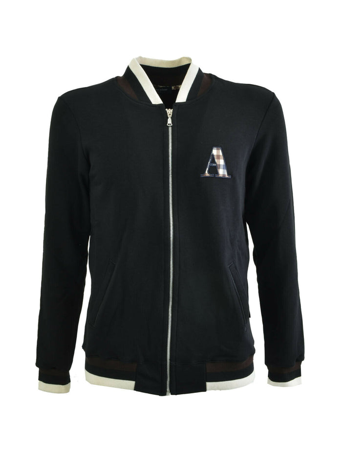 Aquascutum London Full Zip Manica Lunga Nero Uomo 1