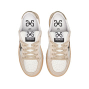 2Star Scarpe Sneakers Made in Italy artigianali Week Star Pelle Bianco Beige Leo