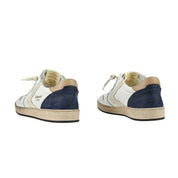 Valsport Scarpa Sneaker Davis Heritage in Nappa Bianco Blu Navy Uomo