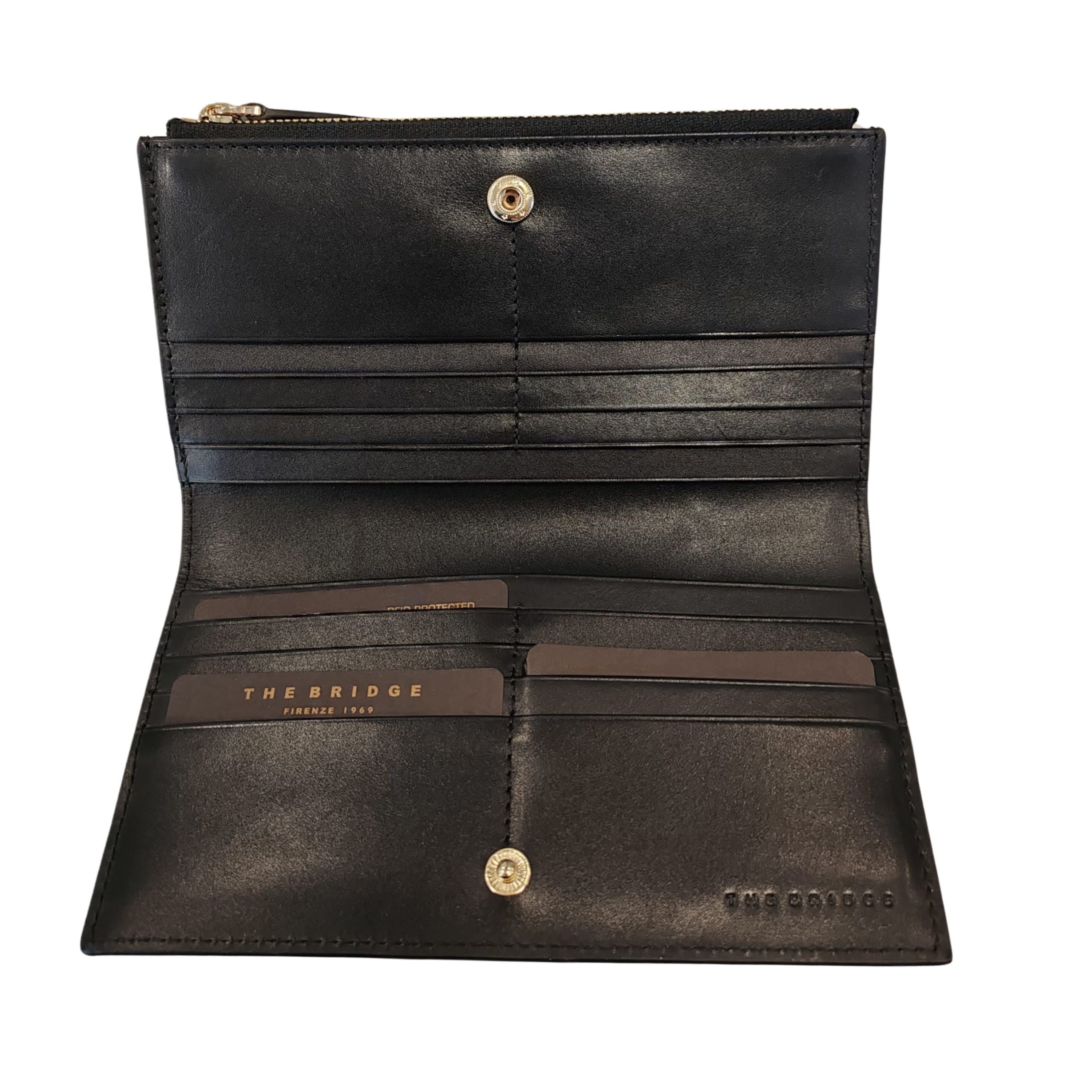 The Bridge Portafoglio Orizzontale Matilde in Pelle con Portamonete Nero 417941AM