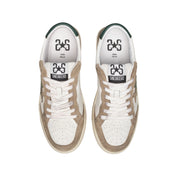 2Star Scarpe Sneakers Made in Italy artigianali Week Star Pelle Bianco Taupe Verde Uomo