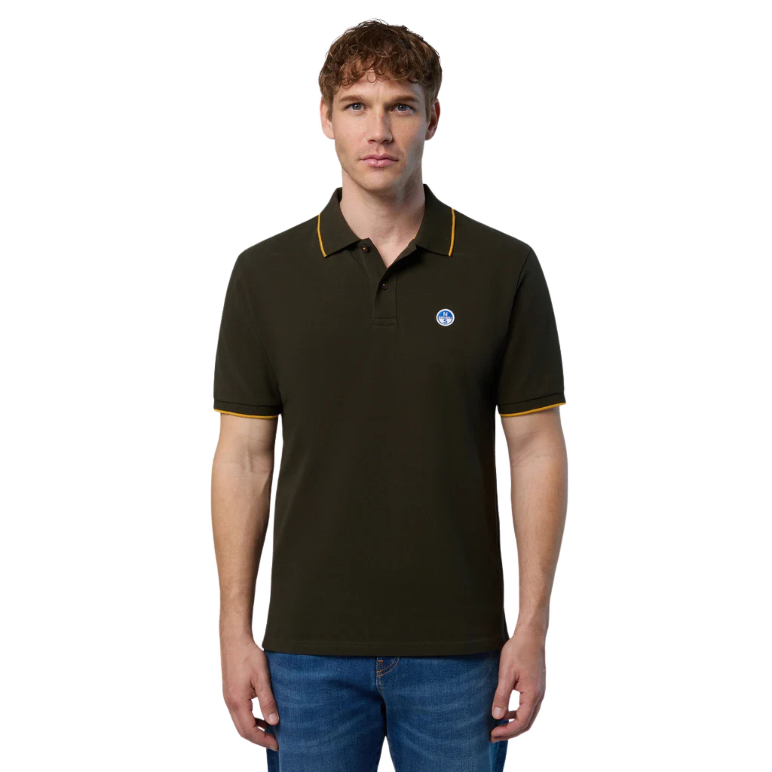 North Sails Polo maglia maglietta 692452 colletto rigato cotone biologico 0440