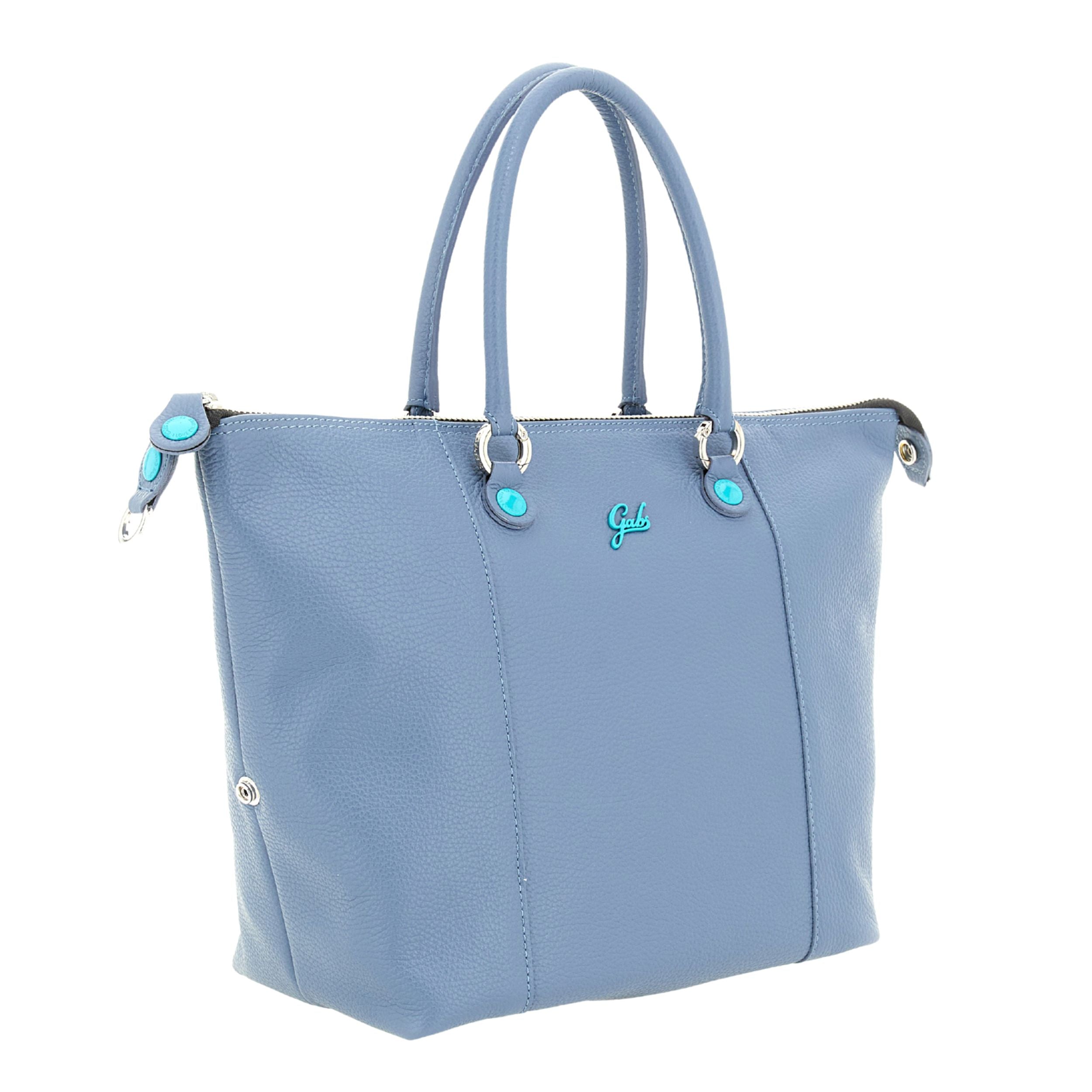 Gabs G3 Plus M Basic Borsa Zaino Trasformabile Hobo Shopper Tote Bauletto in Pelle Blu Ardesia