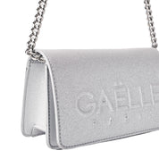 Gaelle Borsetta donna borsa tracolla duffle bauletto argento glitter