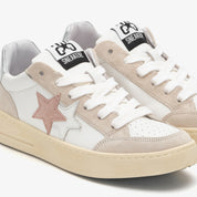 2Star Scarpe Sneakers Made in Italy artigianali New Star Pelle donna Bianco Rosa