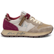 Sun68 Sneaker Casual Ally Vintage Pelle Tessuto Beige Donna