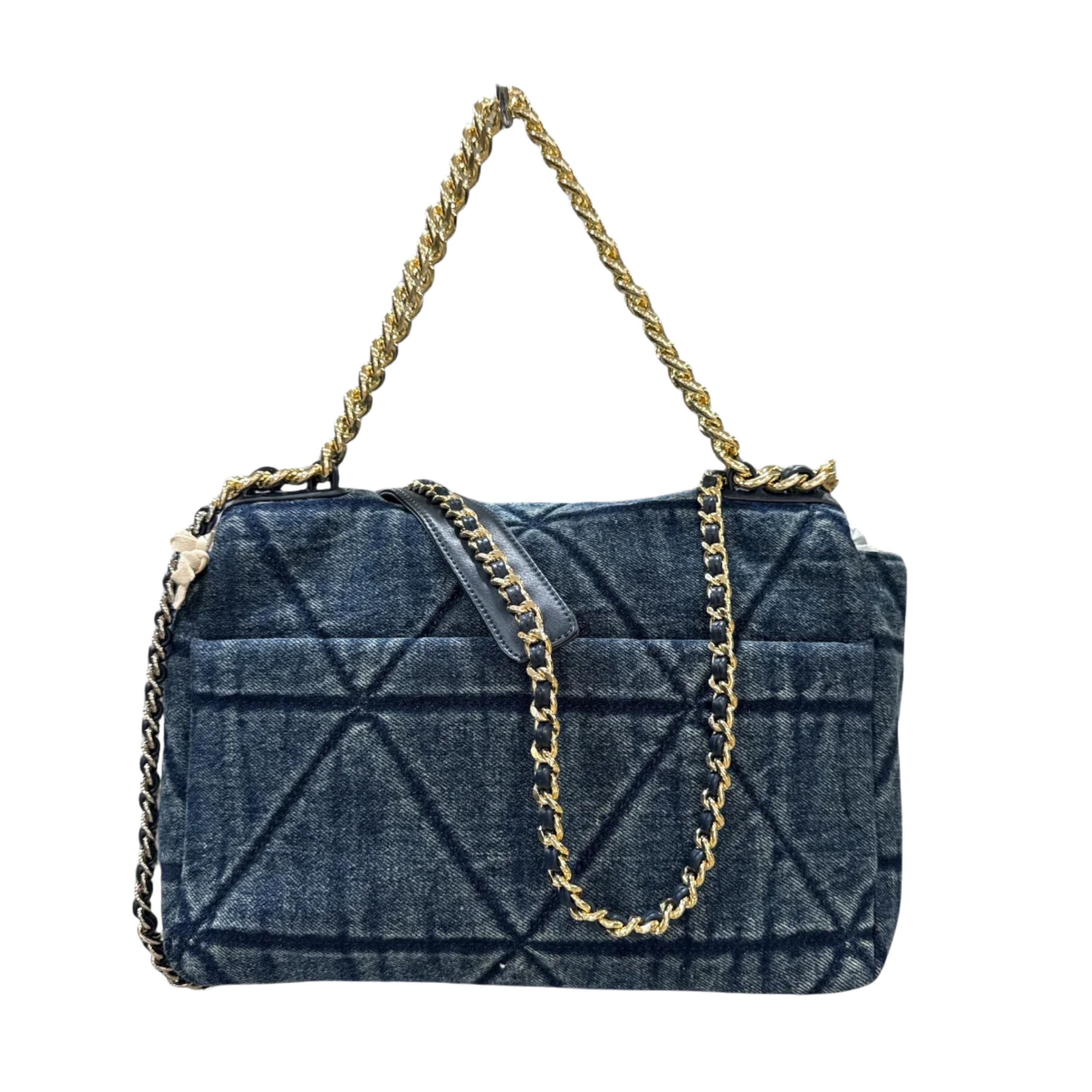 Gaelle Borsa a tracolla Denim Matelassè in Cotone Blu Donna GAACW02400
