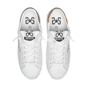 2Star Scarpe Sneakers Made in Italy artigianali PRIME STAR Pelle donna Bianco argento oro