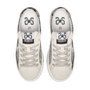 2Star Scarpe Sneakers Made in Italy artigianali Now Star Pelle Argento Bianco leo 4818