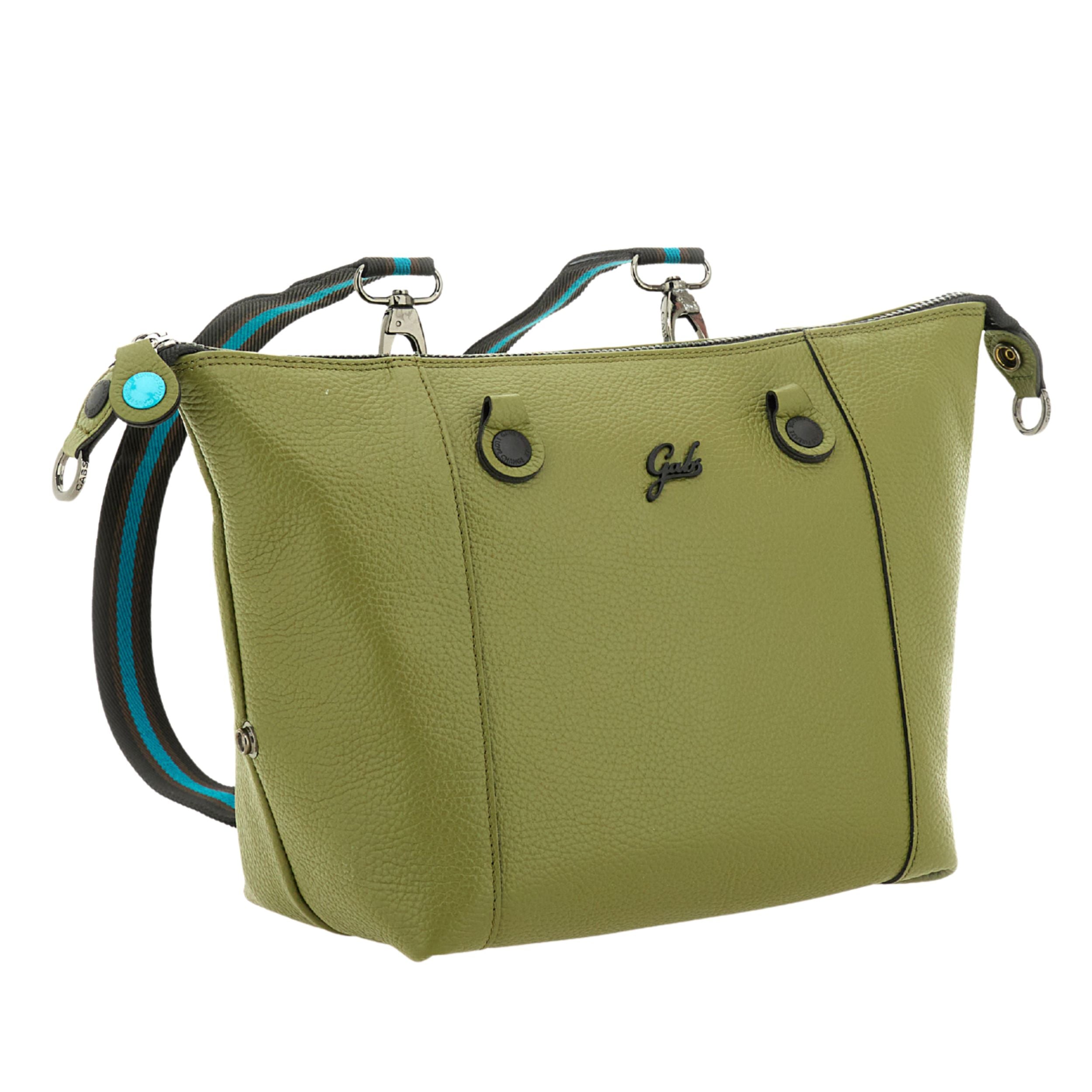 Gabs G3 Plus M Borsa Zaino Trasformabile Hobo Shopper Tote Bauletto in Pelle Verde Prezzemolo