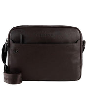 Piquadro Crossover Briefcase With Two Compartments Made Of Brown Leather Unisex