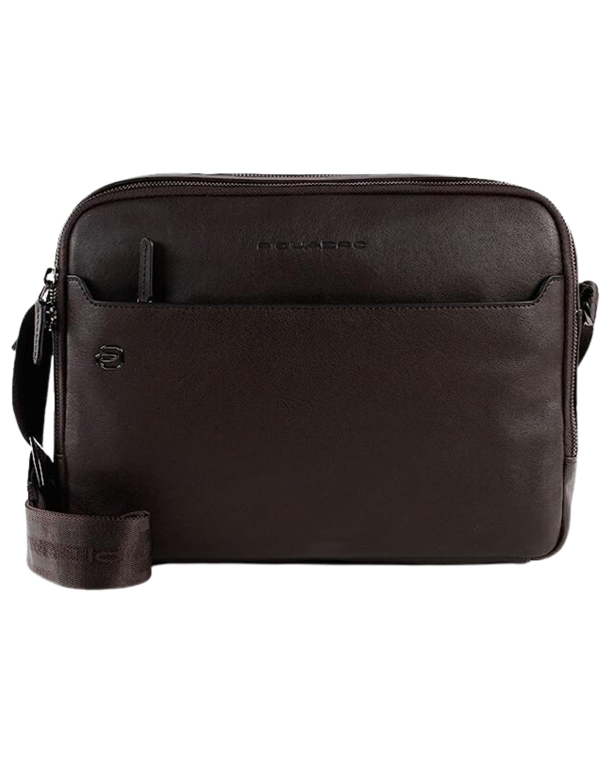 Piquadro Crossover Briefcase With Two Compartments Made Of Brown Leather Unisex