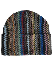 Missoni Geometric Pattern Beanie Wool Blend Multicolor