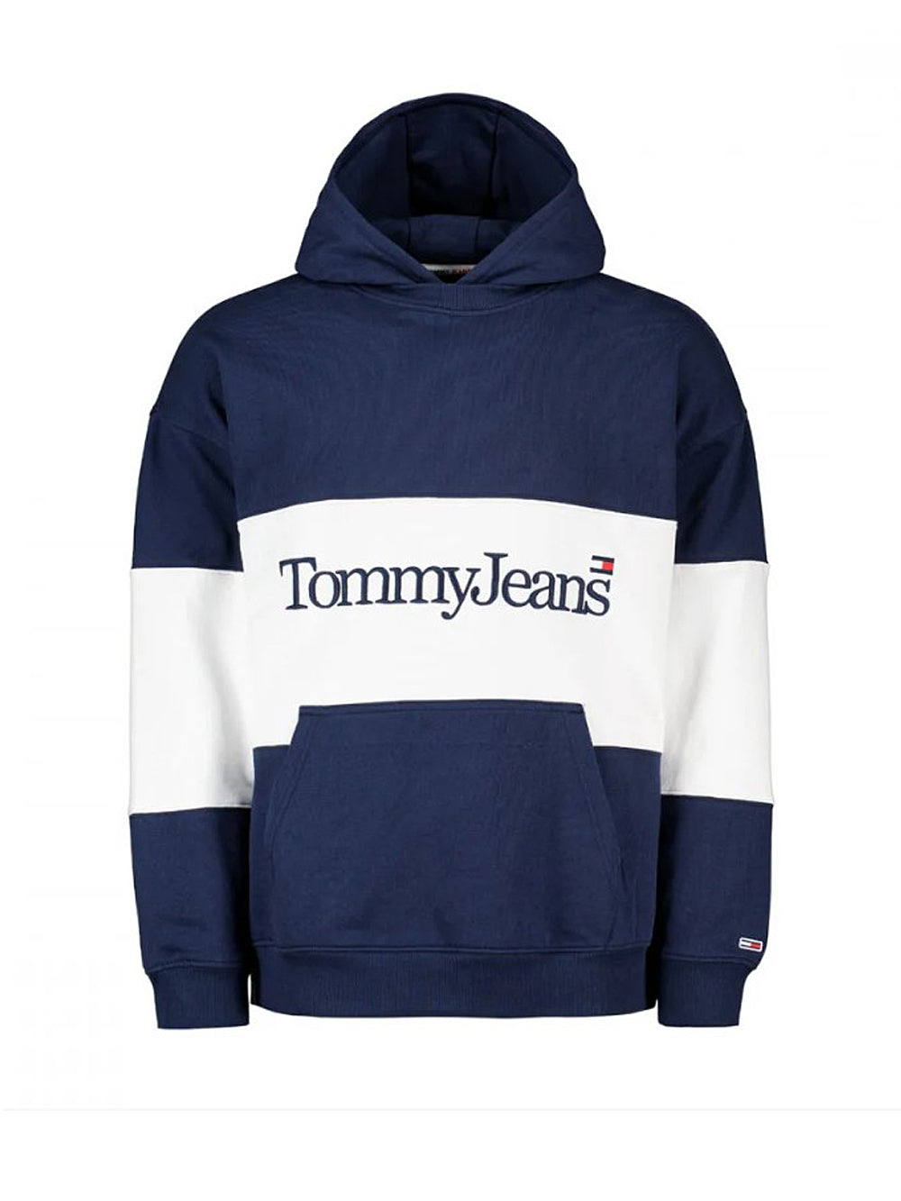 Tommy Jeans Felpa Skater Serif Linear Cotone Blu