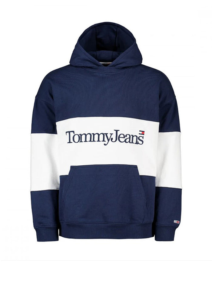 Tommy Jeans Felpa Skater Serif Linear Cotone Blu 3