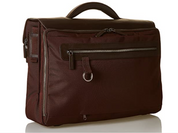 Piquadro Briefcase Two Gusseted Leather And Fabric Brown Men