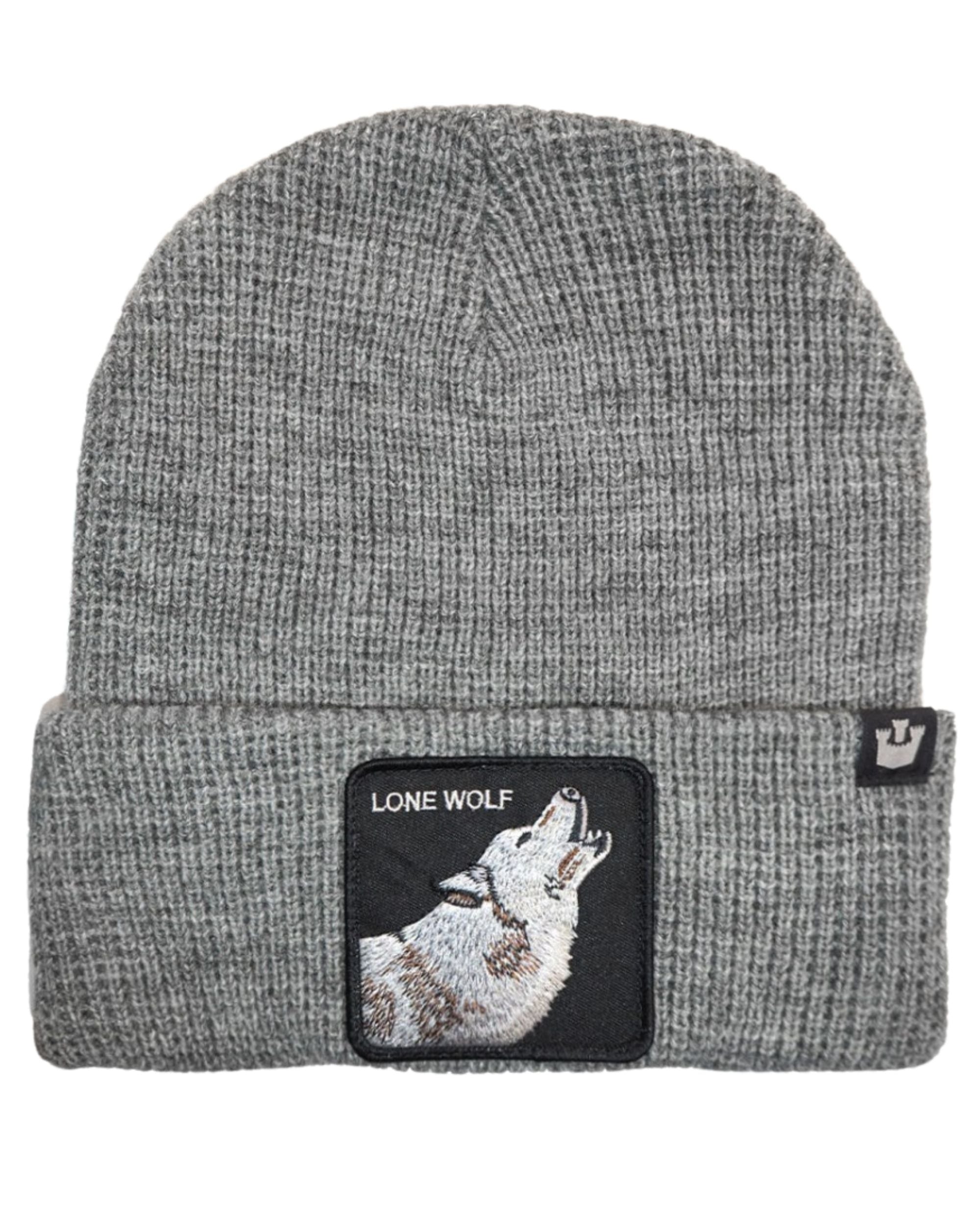 Goorin Bros. Beanie Hat Cap With Front Patch And Side Logo Grey Unisex