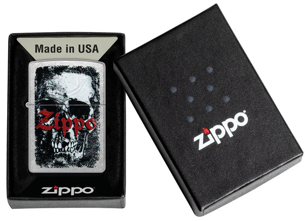 Zippo accendino ricaricabile antivento Made in USA Teschio Logo 47002