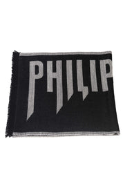 Philipp Plein Stole Logo 180x40 cm Grey