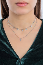 Brosway Collana Donna doppio filo acciaio e Cristalli | Collezione Symphonia - BYM81