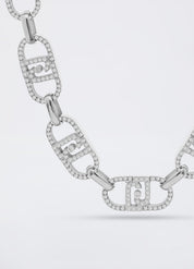 Liu Jo collana girocollo acciaio inossidabile logo e strass 45 cm LJ2621 monogram