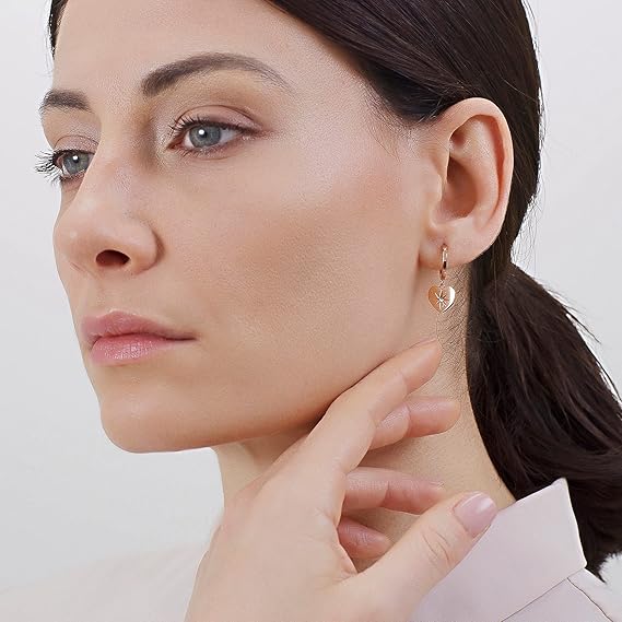 Brosway orecchino pendente Cerchio Acciaio Cristalli Chakra oro rosa cuore BHKE015