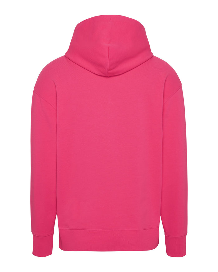 Tommy Jeans TJM Relaxed Fit Hoodie with Badge in Pink Cotton 2