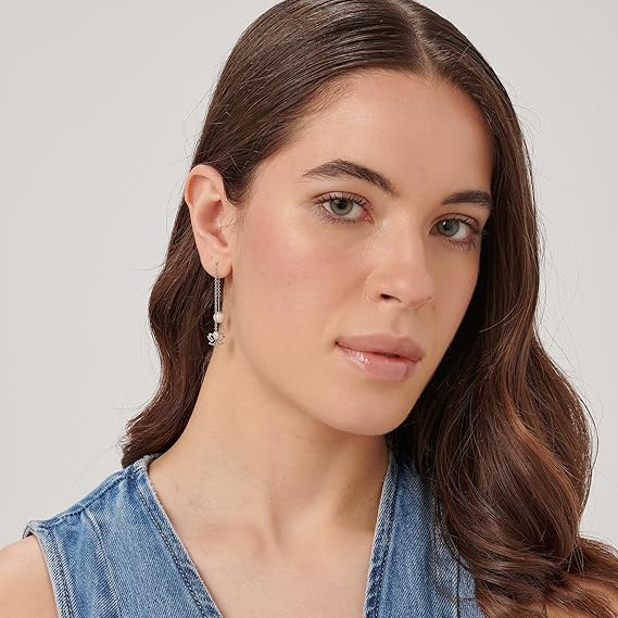 Brosway Orecchini Donna Pendenti in Acciaio e Cristalli con Simbolo Fiore Collezione CHAKRA - BHKE188