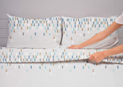 Jolly Set Completo Letto lenzuola matrimoniale Cotone federe FEDORA azzurro