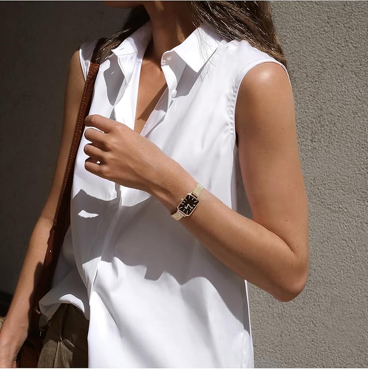 Daniel Wellington orologio quadro melrose 20x26mm inox 316L rose gold quadrante nero