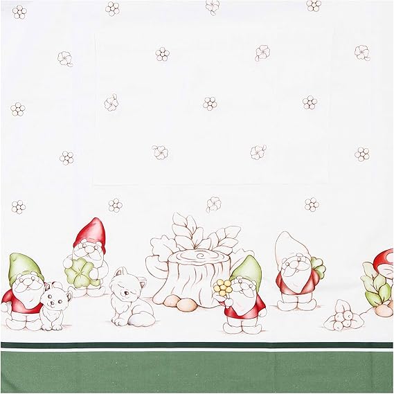 THUN Grembiule Inverno Incantato 60x90 cm Gnomes Sage Green 100% Cotone