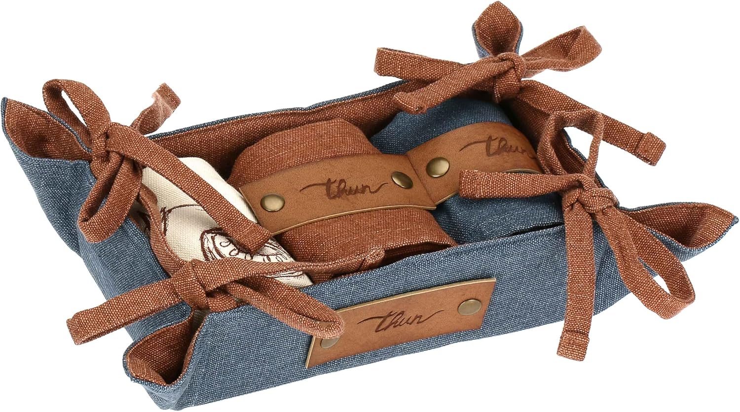 THUN Set 3 Strofinacci 40x60 cm con Cestino Acqua e Farina - b101501