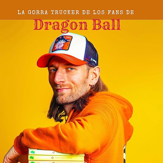 Capslab Cappellino con Visiera Collezione Dragon Ball Misto Cotone Bianco Arancio Unisex