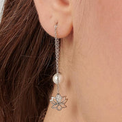 Brosway Orecchini Donna Pendenti in Acciaio e Cristalli con Simbolo Fiore Collezione CHAKRA - BHKE188