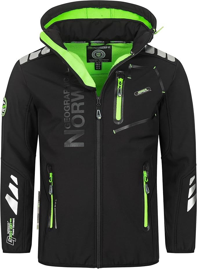 Geographical Norway Giubbotto Giacca softshell Con Cappuccio Nero Vantaa