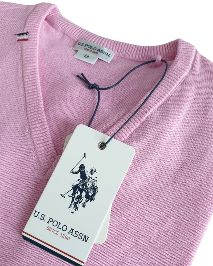 Us Polo Assn. V Neck Pink Men 1