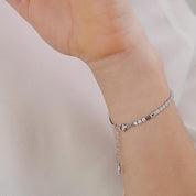 Brosway Bracciale tennis acciaio 304 e cubic zirconia scritta luck quadrifoglio BEI016