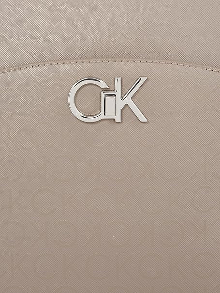 Calvin Klein Zaino beige logo all over donna zainetto 15 litri