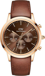 Daniel Wellington orologio iconic Mawes cronografo 42mm inox 316L marrone DW00100640