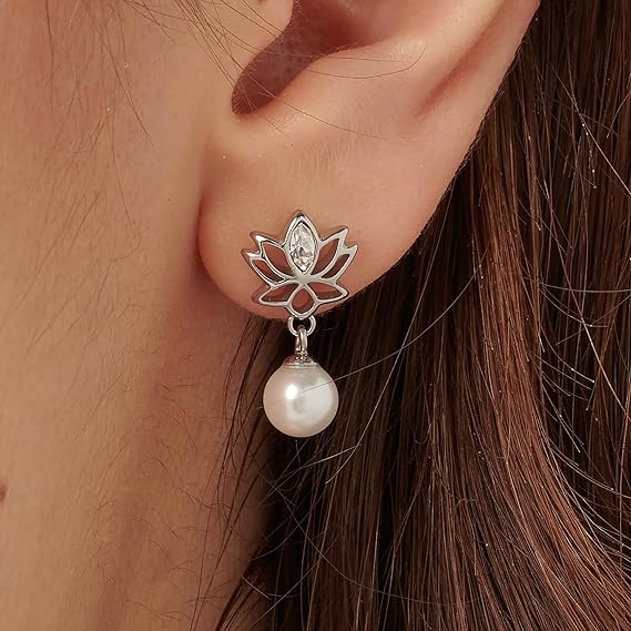 Brosway Orecchini Donna Pendenti in Acciaio e Cristalli con Simbolo Fiore Collezione CHAKRA - BHKE178