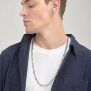 Brosway Orecchino Uomo In Acciaio silver cerchio anello - Collezione Ink - BIK102