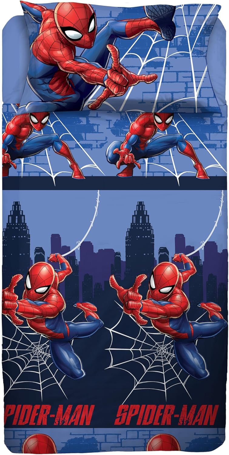 SPIDER MAN DISNEY Completo Letto lenzuola una piazza e mezza Cotone lenzuola federe PRODOTTO UFFICIALE