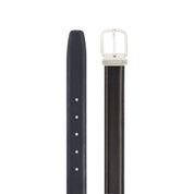 S.t.dupont cintura pelle made in france 100% artigianale reversibile nero blu 110 - 3 cm