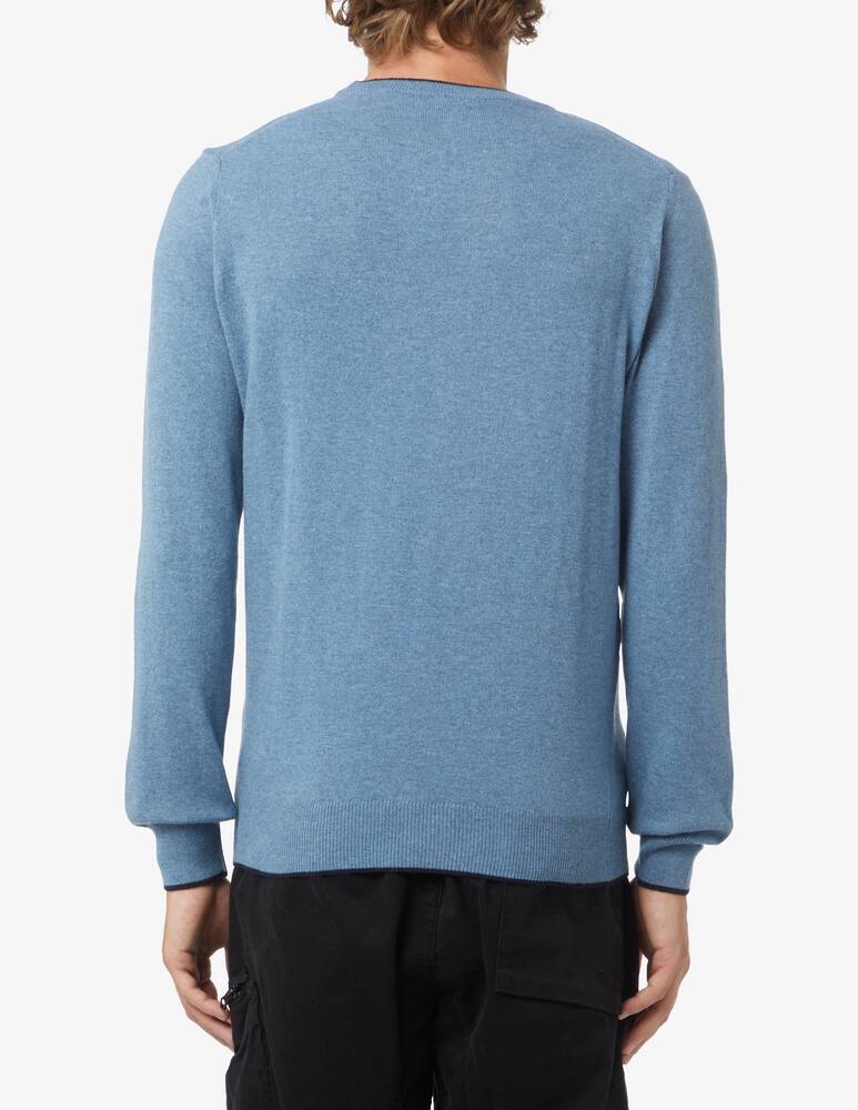 North Sails maglione misto cashmere GIROCOLLO LOGO ricamo finezza 12 699775 azzurro