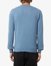 North Sails maglione misto cashmere GIROCOLLO LOGO ricamo finezza 12 699775 azzurro